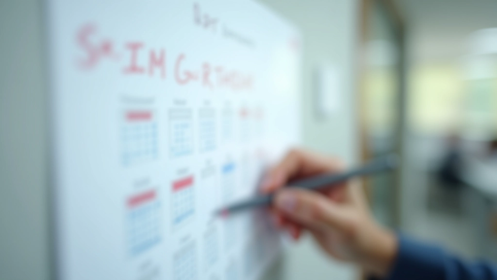 Calendar marked with quarterly savings review dates and progress checkpoints