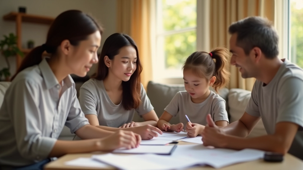 Family discussing education savings plan adjustments and modifications