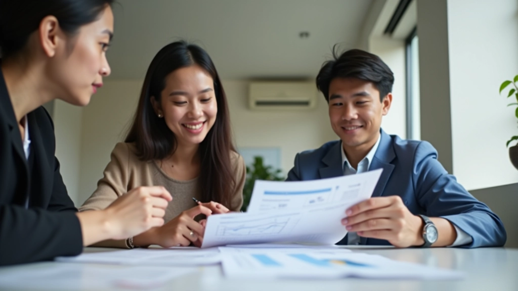Parents reviewing structured education savings plan with advisor
