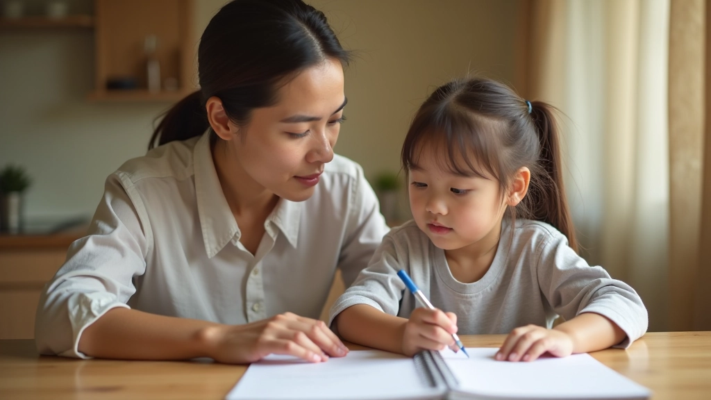 Parent and child planning education future together at home